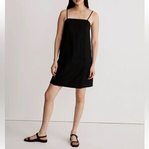 NWT Madewell Goldie Mini Dress in 100% Linen Black, size 6